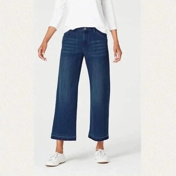 J. Jill Denim - NWT J. Jill Authentic Fit Full Leg Crop Jeans Frayed Hem Women's Size 10 H14161